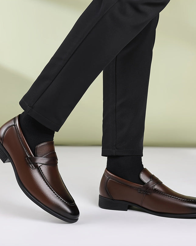Men Dress Loafers - Stylish Slip-On Dress Shoes Casual Attire | Rubber Sole Shoes
