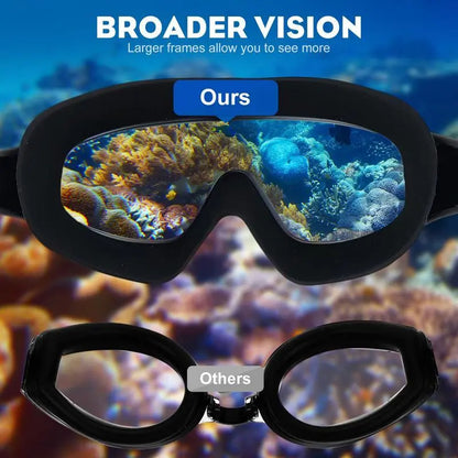 Swimming Goggles - Wide View Anti-Fog & UV, No Leaking for Men, Women, Kids