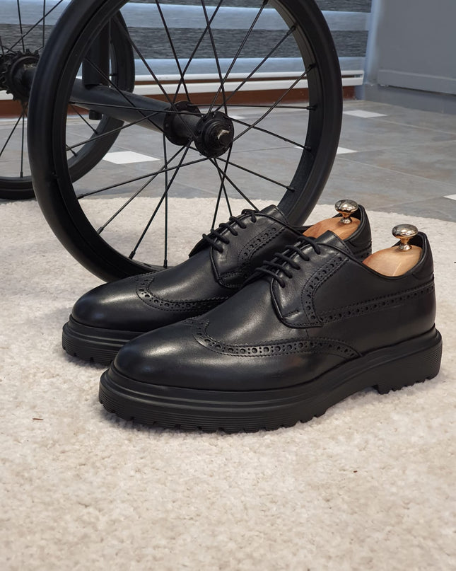 Logan Sardinelli | Men’s Calfskin Black Shoes – Lace-Up Dress Shoes with EVA Sole