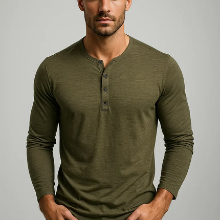 Spraykis | Men's Henley T-Shirt Long Sleeve