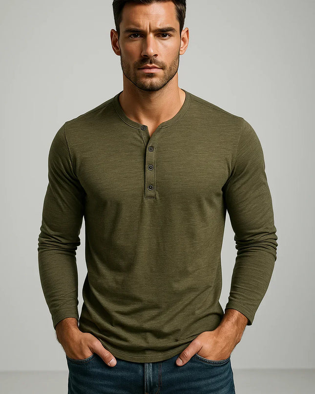 Spraykis | Men's Henley T-Shirt Long Sleeve