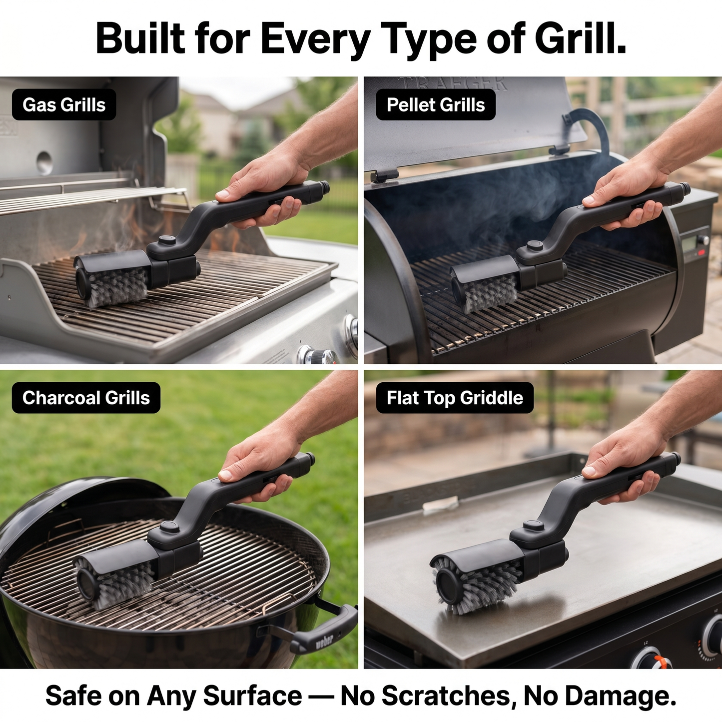 The Power Grill Brush — 5-Minute Grate Cleanup
