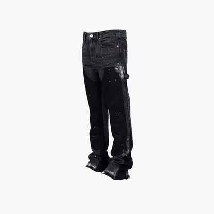Men’s Streetstyle Jeans – Paint-Splatter Effect, Relaxed Fit Denim