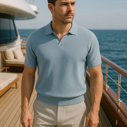 Old Money Cotton Polo Shirt – Classic Short-Sleeve Knit Polo for Timeless Style