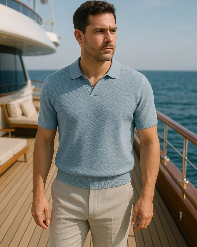 Old Money Cotton Polo Shirt – Classic Short-Sleeve Knit Polo for Timeless Style