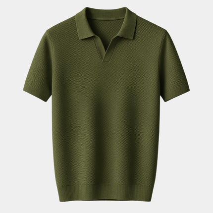 Old Money Cotton Polo Shirt – Classic Short-Sleeve Knit Polo for Timeless Style