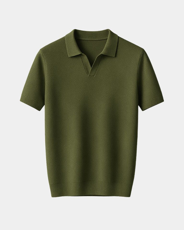 Old Money Cotton Polo Shirt – Classic Short-Sleeve Knit Polo for Timeless Style