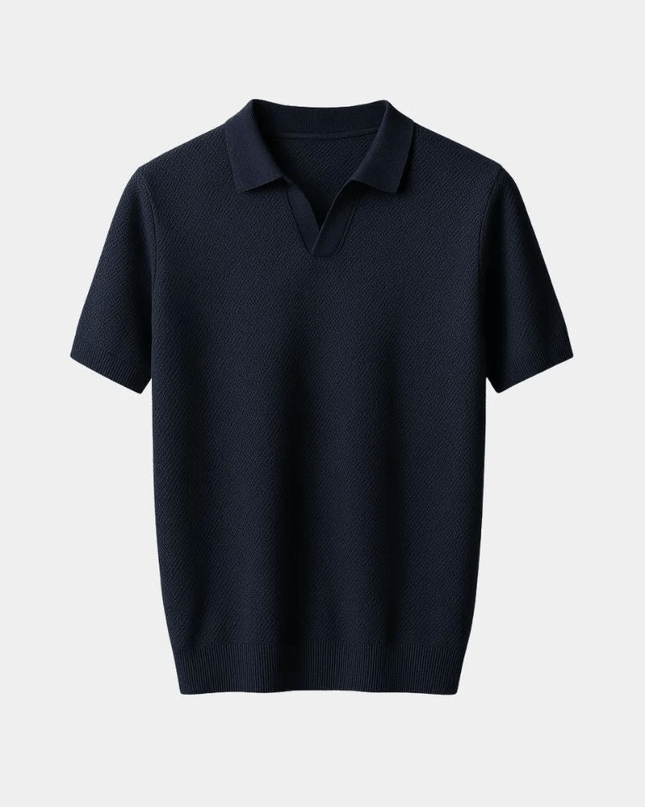 Old Money Cotton Polo Shirt – Classic Short-Sleeve Knit Polo for Timeless Style