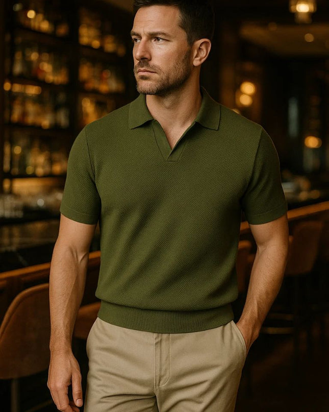 Old Money Cotton Polo Shirt – Classic Short-Sleeve Knit Polo for Timeless Style